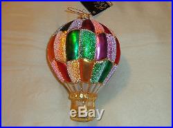Hot Air Balloon Glass Christmas Tree Ornament Large