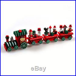 Hot New 4 Piece Wood Christmas Xmas Train Ornament Decoration Decor Gift