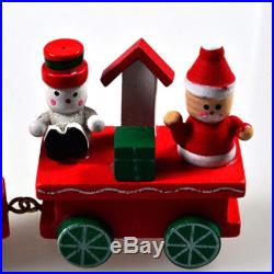Hot New 4 Piece Wood Christmas Xmas Train for Ornament Decoration Decor Gift