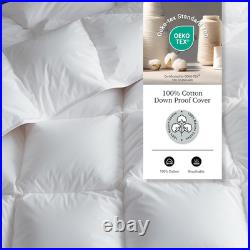 Hotel Grand Luxury White Goose Feather down Fiber Comforter Queen Size, 100% Cot
