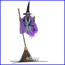 Hovering Witch Halloween 12 ft Animated Animatronic Turning Head Spooky Scripts
