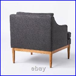 Howell Upholstered Accent Chair with Wood Base Knock Down Dark Gray Threshold