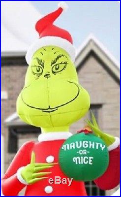 Huge 18 Ft Santa Grinch Airblown Inflatable Christmas Yard Decor Dr Seuss