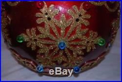 Huge 18 Light Up Christmas Ornament Ball Plays Music Red Gold Indoor Outdoor