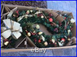 Huge 5Ft Premium Christmas Wreath 400 Pre-lit Clear Lights Outdoor Holiday Decor