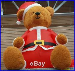 Huge 9' Airblown Inflatable Fuzzy Teddy Bear with Santa Outfit-Brand New in Box
