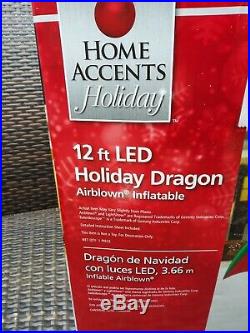 Huge ANIMATED INFLATABLE CHRISTMAS DRAGON 12 Ft AIRBLOWN GEMMY YARD
