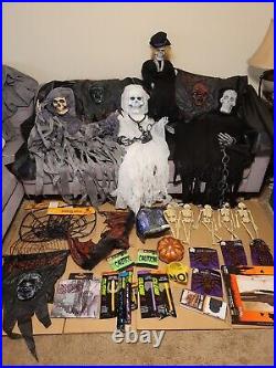 Huge NewithUsed Halloween Decorations Lot Skeletons Glow Sticks Spiders Bat More++ Huge NewithUsed Halloween Decorations Lot Skeletons Glow Sticks Spiders Bat More++