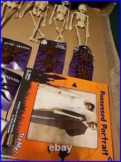 Huge NewithUsed Halloween Decorations Lot Skeletons Glow Sticks Spiders Bat More++ Huge NewithUsed Halloween Decorations Lot Skeletons Glow Sticks Spiders Bat More++