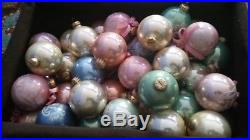 Huge lot 60 Vintage Old Victorian Pastel Pink Blue Gold Christmas Ornaments