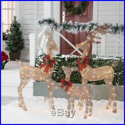 Hunting Outdoor Christmas Reindeer Buck Fawn Doe Yard Art Porch Lawn Decor Set