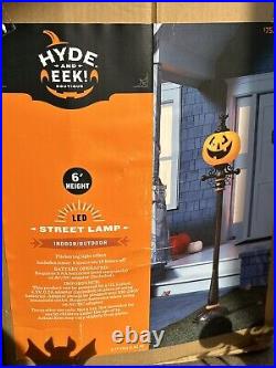 Hyde and Eek Halloween 6 ft Pumpkin LED Street Lamp Light Indoor/Outdoor