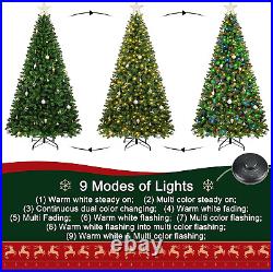 IKARY 6.5Ft Pre-Lit Christmas Tree 1222 Branch Tips Artificial Xmas Pine Tree wi