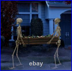 IN HAND Way to Celebrate Halloween Skeleton Duo Carrying Coffin 5