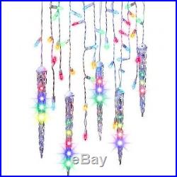 Icicle Christmas Lights String Curtain Led Holiday Hanging Outdoor Multi-color