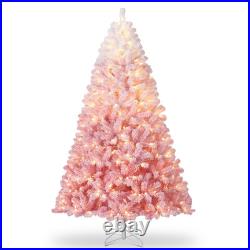 Idealhouse Artificial Christmas Tree 450 Warm White Led Lights 7.5Ft Pink