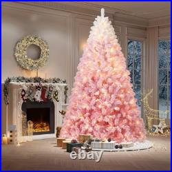 Idealhouse Artificial Christmas Tree 450 Warm White Led Lights 7.5Ft Pink