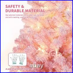 Idealhouse Artificial Christmas Tree 450 Warm White Led Lights 7.5Ft Pink
