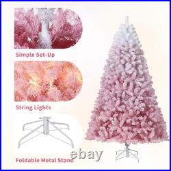 Idealhouse Artificial Christmas Tree 450 Warm White Led Lights 7.5Ft Pink