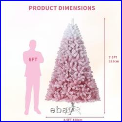 Idealhouse Artificial Christmas Tree 450 Warm White Led Lights 7.5Ft Pink