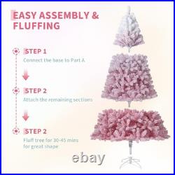 Idealhouse Artificial Christmas Tree 450 Warm White Led Lights 7.5Ft Pink