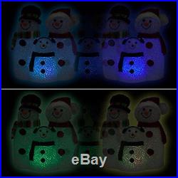 Illuminated Snow Family Snowman Color Changing Christmas Holiday Decor Light
