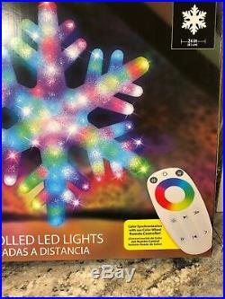Illuminations 24 Christmas Snowflake Color Blast Remote Controlled LED Lighted