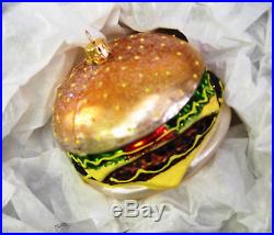 Impuls Poland Handcrafted Glass Christmas Ornament Cheeseburger NEW