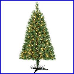 Indiana Spruce 4 ft Artificial Pre-Lit Clear Lights Christmas Tree withBase NIB