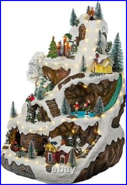 Indoor Christmas Village Set Resin 18 Inches Light Music Animated Holiday Decor Indoor Christmas Village Set Resin 18 Inches Light Music Animated Holiday Decor