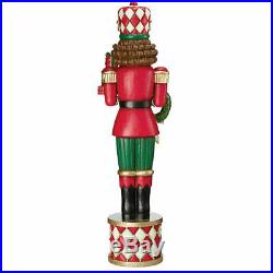 Indoor/Outdoor 6ft (1.8m) Wood Look gift Christmas Soldier Nutcracker Pedestal
