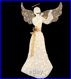 Indoor/Outdoor Christmas Decoration Display LED Lighted Angel 5 ft. With Flute NEW