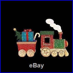 Indoor Outdoor Lighted LED Mesh Train Set Sculpture Christmas Holiday Yard Decor