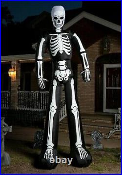 Inflatable 12' Light Up Skeleton Prop Halloween Decor (Used)