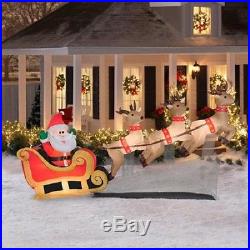 Inflatable Airblown Santa Sleigh Reindeers Prop Christmas Decor Gift Festive Dec