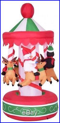 Inflatable Carousel Santa Ride Christmas Yard Holiday Lawn Decoration Reindeer