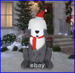 Inflatable Fuzzy Adorable Plush Sheepdog Sheepadoodle Holiday Decoration