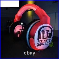 Inflatable Giant Headphones Earphones LED Lights Figure Blow Up Party Big DJ
