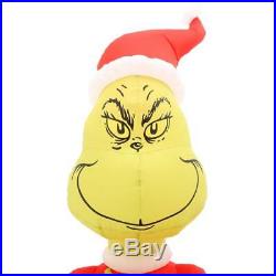 Inflatable Grinch and Max on Snow Base Scene 6 Ft Tall Airblown Christmas Decor