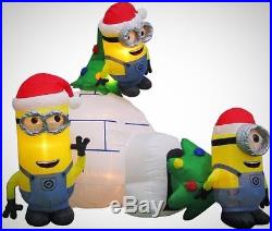 Inflatable Minions Igloo Scene Airblown Christmas Yard Decor 8 Ft wide
