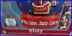 Inflatable Rotating Santa Globe 6ft tall Lights up Rotates Brand new In Box