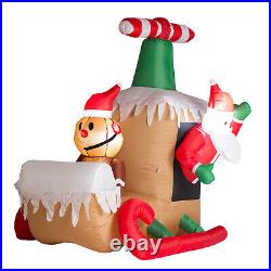 Inflatable Santa Claus Sleigh LED Lighted Airblown Christmas Yard Decoration NEW