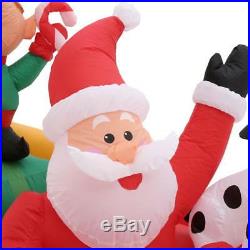 Inflatable Santa's Fire Truck Scene 7 Ft Airblown Christmas Decor Elf Dalmation