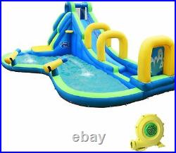 Inflatable Water Slides, 5 in 1 Kids Castle Bouncy House 2 Water Cannons & Hose