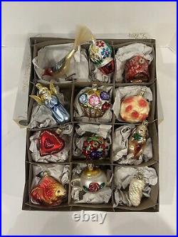 Inge’s Christmas Ornaments THE BRIDE’S TREE Germany Blown Glass Set of 12 Boxed