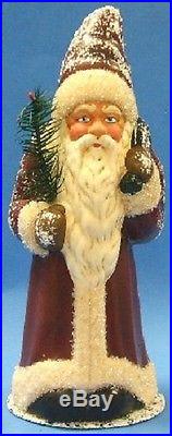 Ino Schaller Paper Mache 10 Maroon Santa