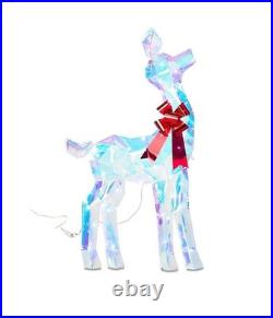 Iridescent Prismatic Deer Family Twinking Lights 3-piece Set Holiday Time NEW Iridescent Prismatic Deer Family Twinking Lights 3-piece Set Holiday Time NEW