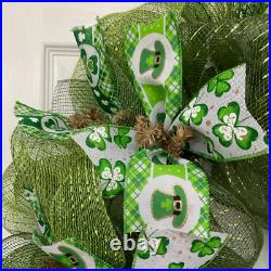 Irish Cheer Welcome Here St Patrick's Day Handmade Deco Mesh Wreath