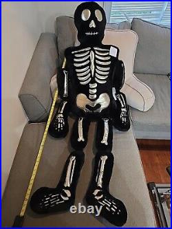 Isaac Mizrahi Plush Black Gold Skeleton Pillow 5' Halloween Decor TikTok Viral