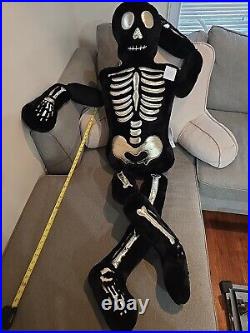 Isaac Mizrahi Plush Black Gold Skeleton Pillow 5' Halloween Decor TikTok Viral